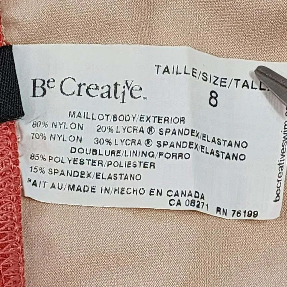 Be‎ Creative Swimwear Peach Bikini Bottoms Size 8
